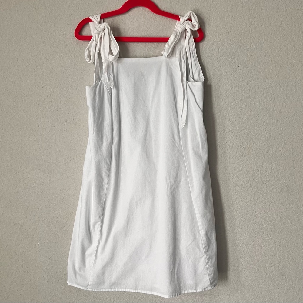 pocketed smock tie apron (mini) dress